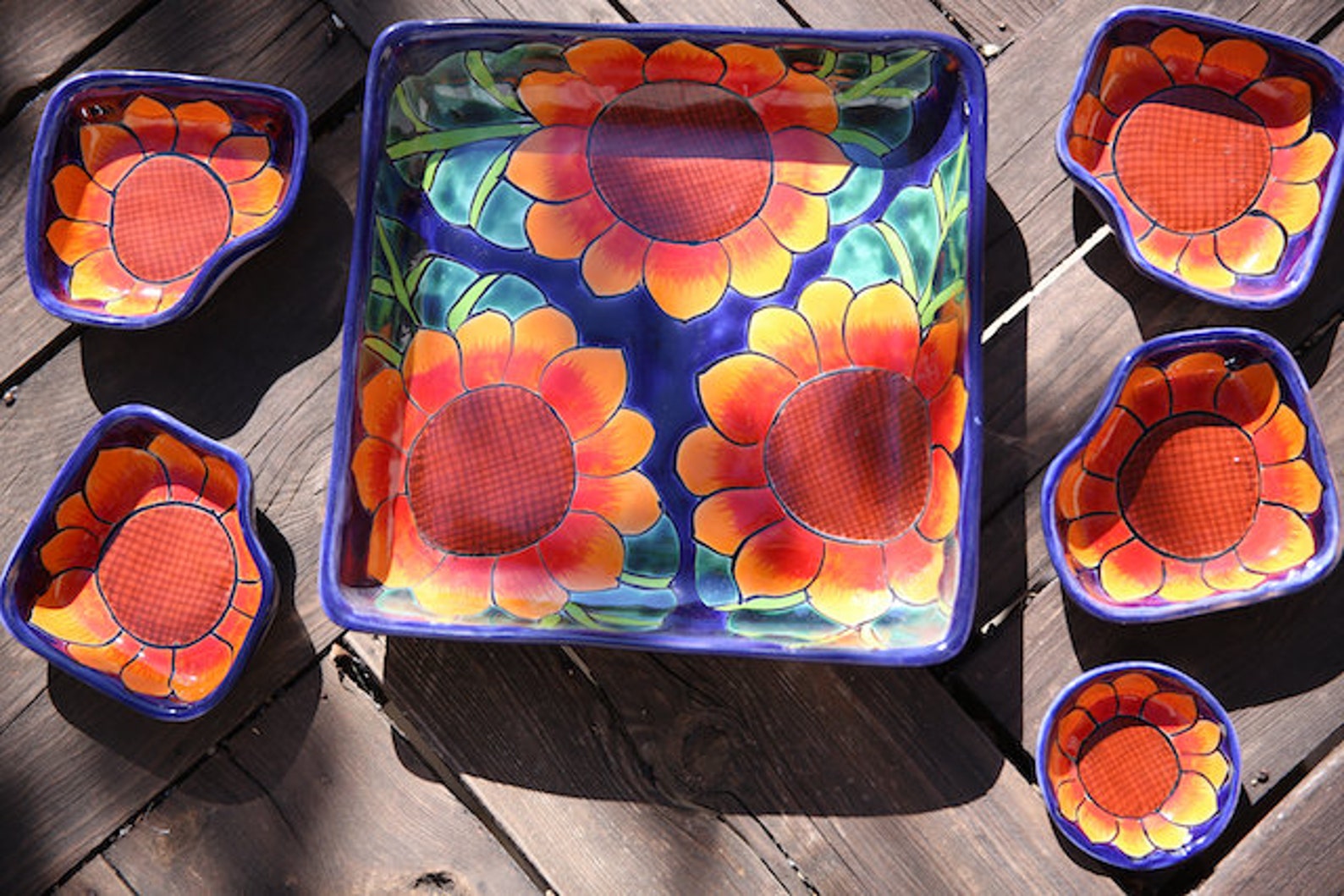 Talavera Cerámica Mexicana 6 Pieza Para Servir Plato Etsy España