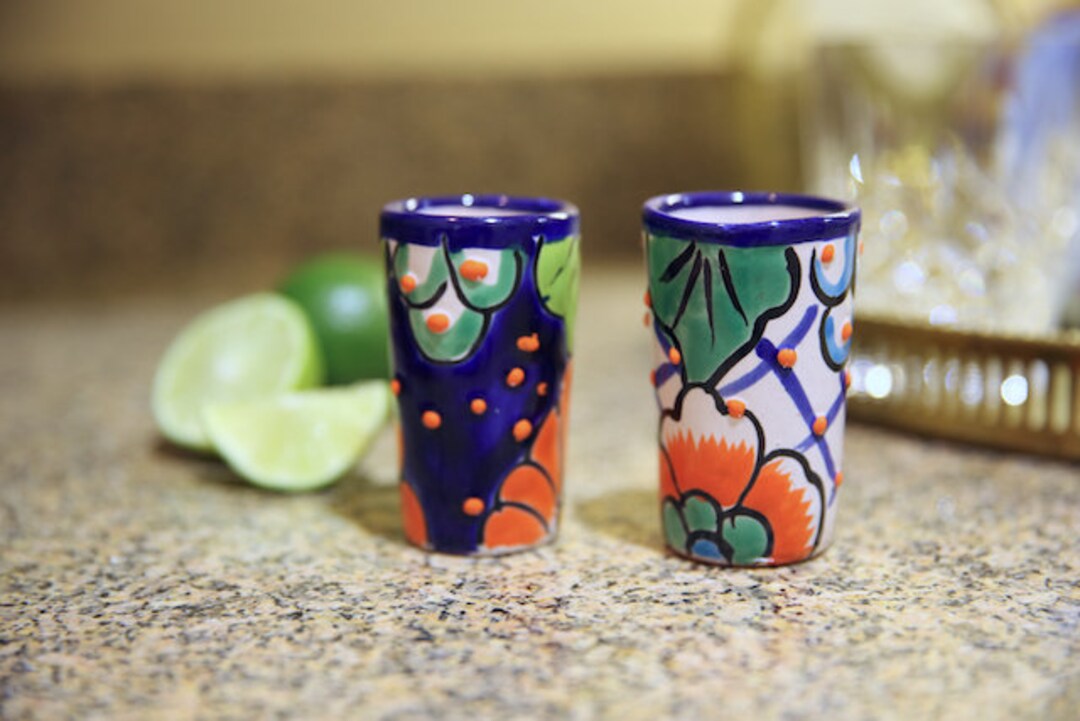 Talavera Shot Glass Set of 2 Etsy