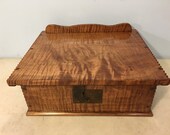 17th-18th Century Antique Reproduction Bible Book Box Hand forged Hasp Lock, Hinges and Three strike Nails.