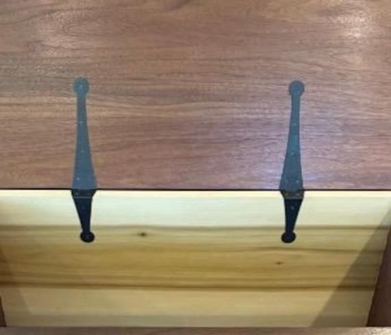 16th-18th Century Antique Reproduction Large 5" (HEAVY Ga.) Full Inside Mount (cranked) Strap Hinges for Trunks, Chests and Boxes