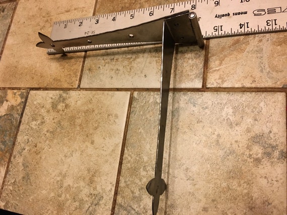 16th-18th Century Antique Reproduction Heavy gauge 8" Full Inside Mount (cranked) Strap Hinges for Trunks, Chests and Boxes