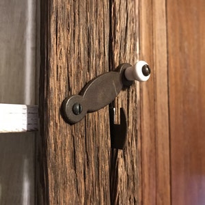 Early American Style Cabinet Latch with Porcelain Knob