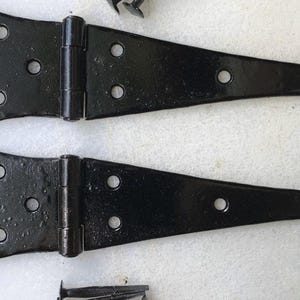 17th-19th century Antique Reproduction Medium size Half Strap Hinges Trunk Chest Box Hardware Forged head nails