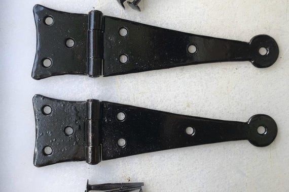 17th-19th century Antique Reproduction Medium size Half Strap Hinges Trunk Chest Box Hardware Forged head nails