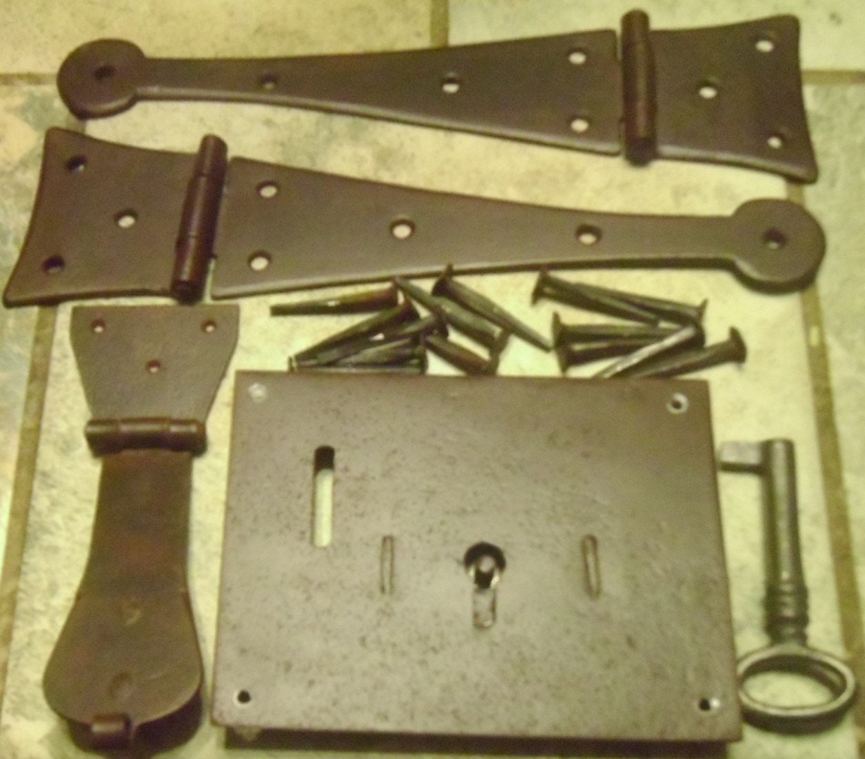 18th century Antique Reproduction Trunk Chest Box Hasp Lock Hardware