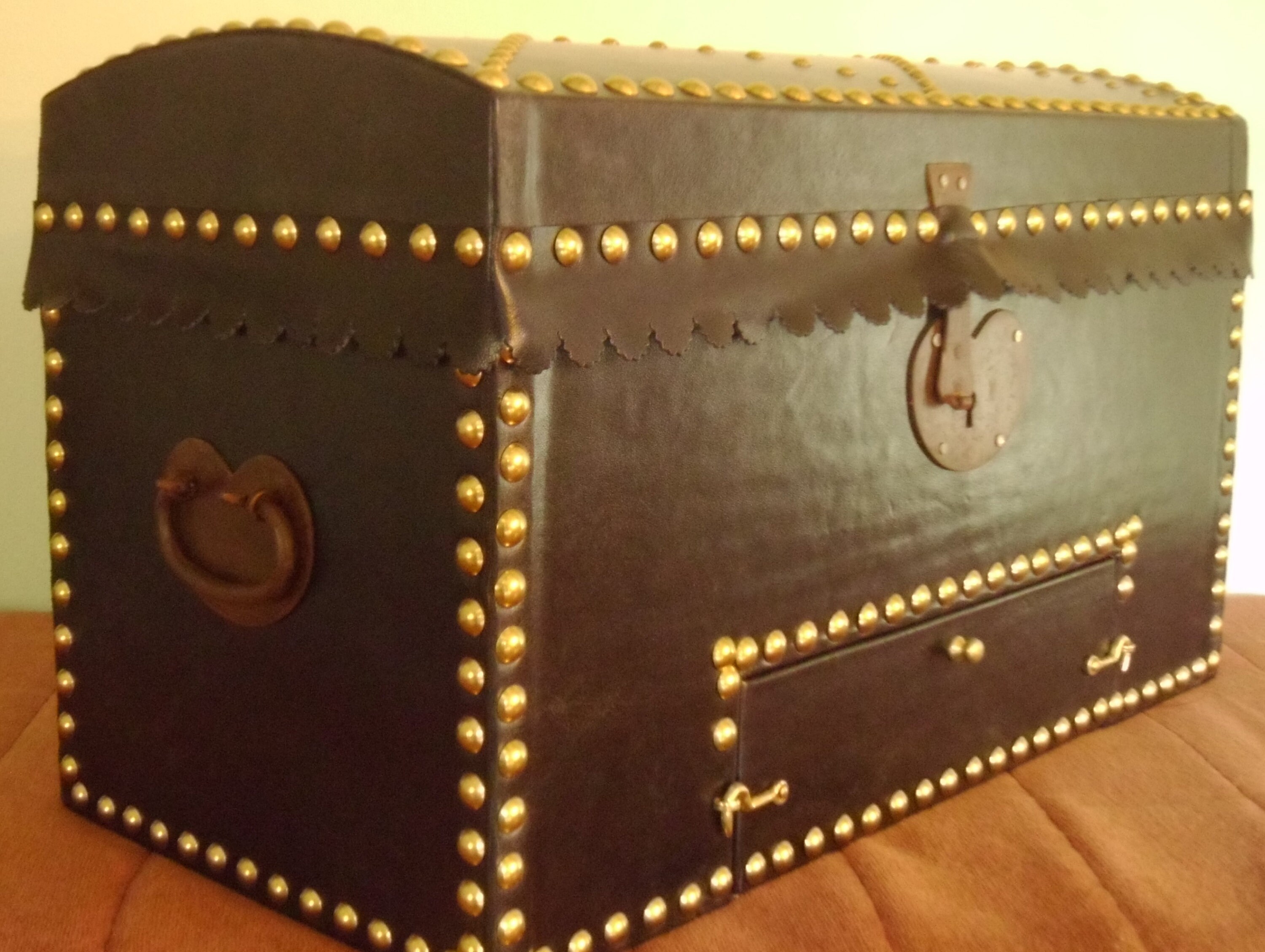 18th Century Style Antique Reproduction Trunk/Chest Hasp Lock with Iron Key