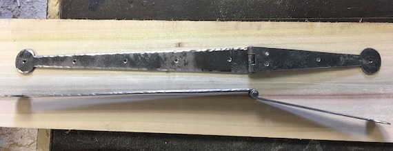 Hand Forged Colonial Style Heavy Gauge Reverse Pinned Long Strap Trunk and Chest Hinges