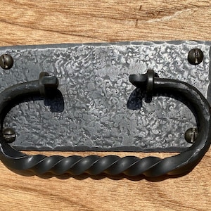 18th Century Hand Forged Antique Reproduction Trunk/Chest Handles and Rectangular Backplates