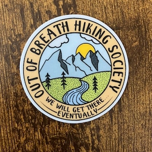 Out of Breath Hiking Society Matte Sticker