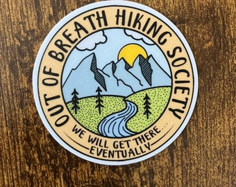 Out of Breath Hiking Society Matte Sticker