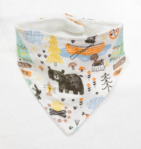 Magnetic Baby and Toddler Drool Bib Woodland Camping and Bears Etsy UK