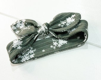 Baby Toddler Tie-On Bow Sage Floral, Spring Baby Headband, Summer Baby Shower Gift, Newborn Baby Girl Outfit