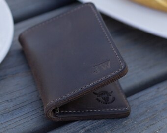 Mens Leather Wallet Etsy - mens leather wallet personalized wallet bifold minimalist card wallet gift for men groomsmen gift brown leather wallet