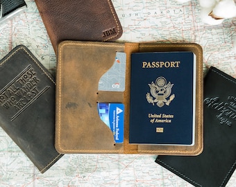 Porta-passaporte de couro, carteira para passaporte, presente para homem, aniversário de couro, capa para passaporte - couro San Tan