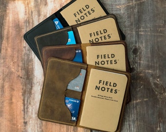 Leather Field Notes Cover, Personalized Field Notes Cover, Groomsmen Gift, Gifts for Men, Gifts for Dad - San Tan Leather