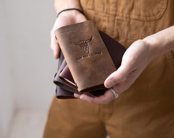 Small Leather Pocket Journal, Personalized Notebook, Travel Journal, Daily Gratitude Journal