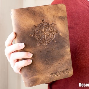 Personalized Leather Journal Refillable 5x7, Made in the USA with Full Grain Leather San Tan Leather image 4