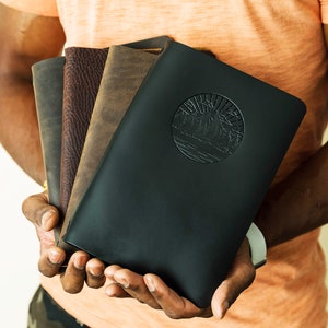 Large Leather Journal A5 Personalized, Refillable 6x8 A5 Leather Journal, A5 Notebook Cover, Large Notebook