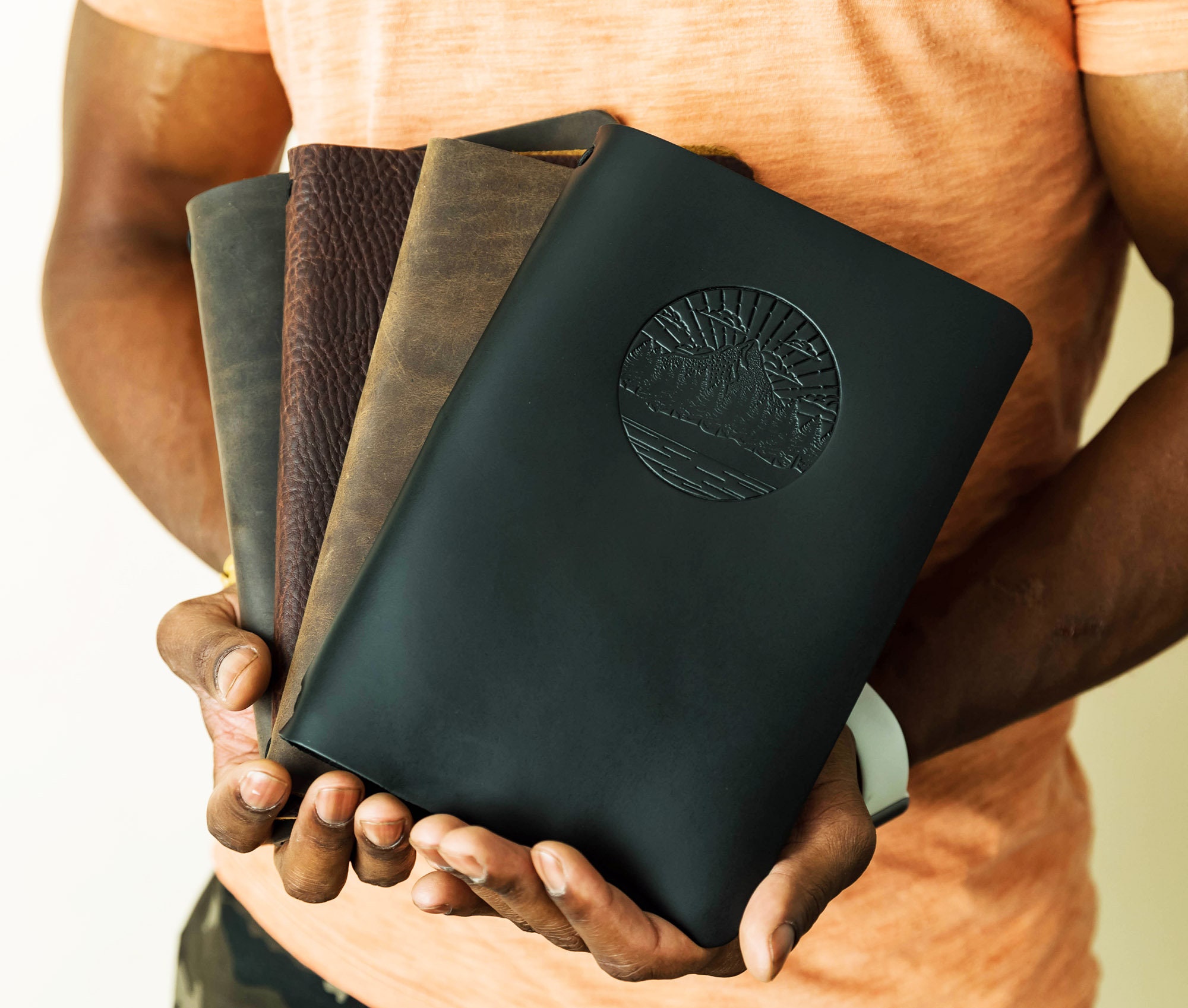 Diário de couro grande A5 personalizado, diário de couro A5 recarregável 6x8, capa para caderno A5, caderno grande