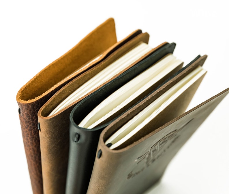 Personalized Leather Journal Refillable 5x7, Made in the USA with Full Grain Leather San Tan Leather image 6