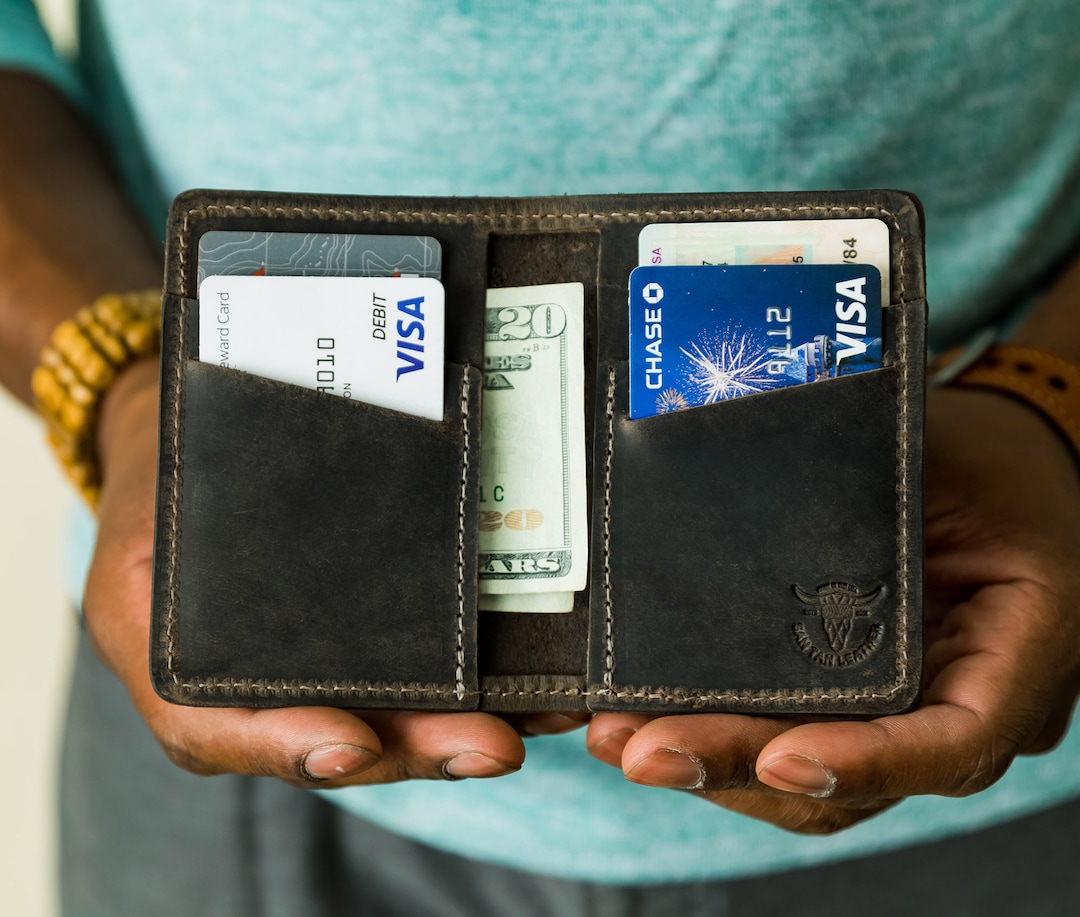 Lavalen Portafoglio Uomo Pelle Portafoglio Uomo Slim RFID In Vera Pelle - Bifold Con Tasca Frontale, Per Carte E Documenti Credit Card Holder Pelle