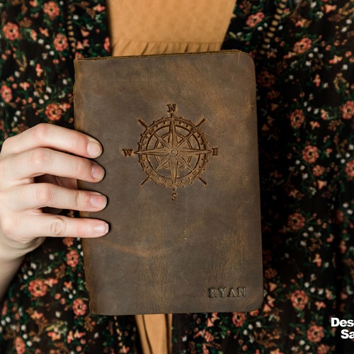 Cuaderno de cuero estándar recargable y personalizado, regalo para él, regalo para padrinos de boda, regalo para hombres, cuaderno personalizado, regalo para papá SANTAN