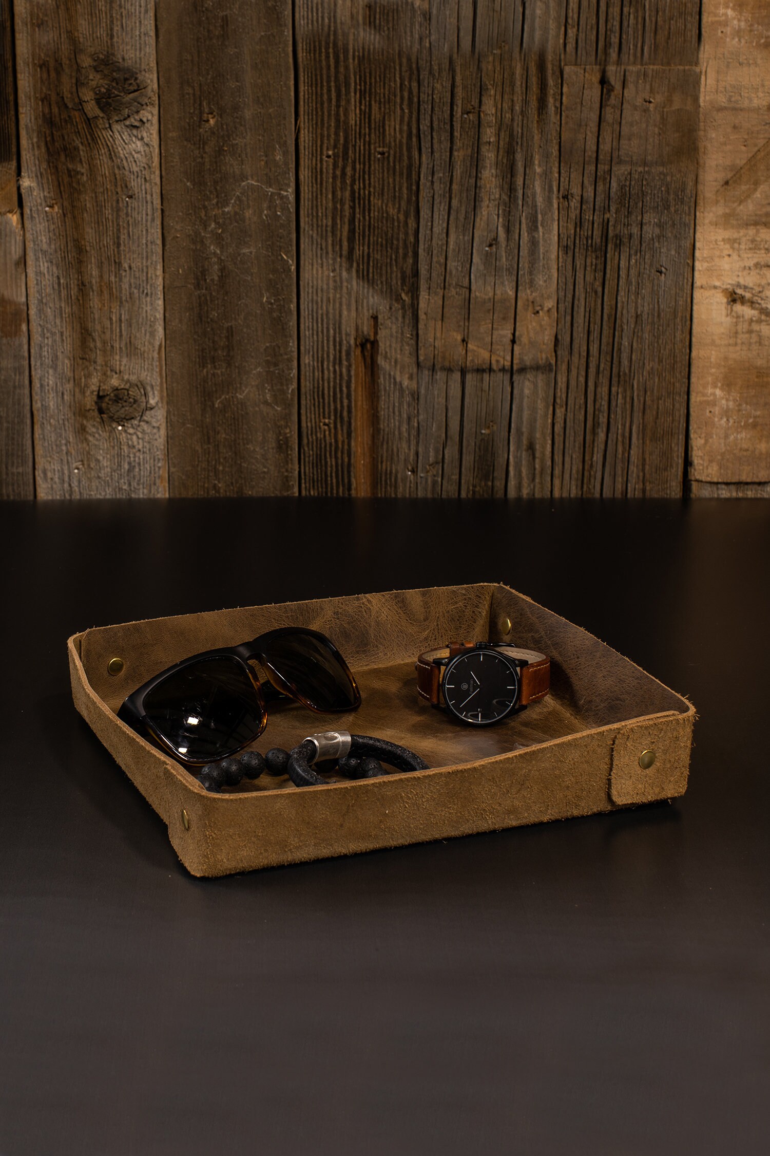 Minimalist Leather Valet Tray Gift for Men Monogrammed Valet Etsy