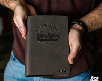 Leather Journal Refillable Personalized, Gift for Him, Groomsmen Gift, Gift for Men, Custom Journal, Gift for Dad SANTAN