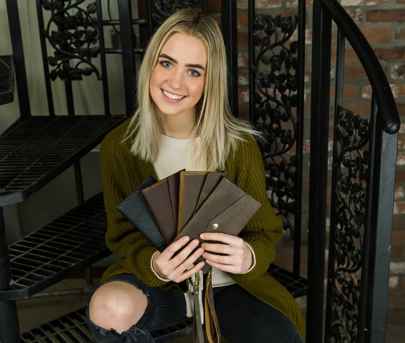 Brown Women's Leather Wallet Leather Clutch Leather Wallet Etsy