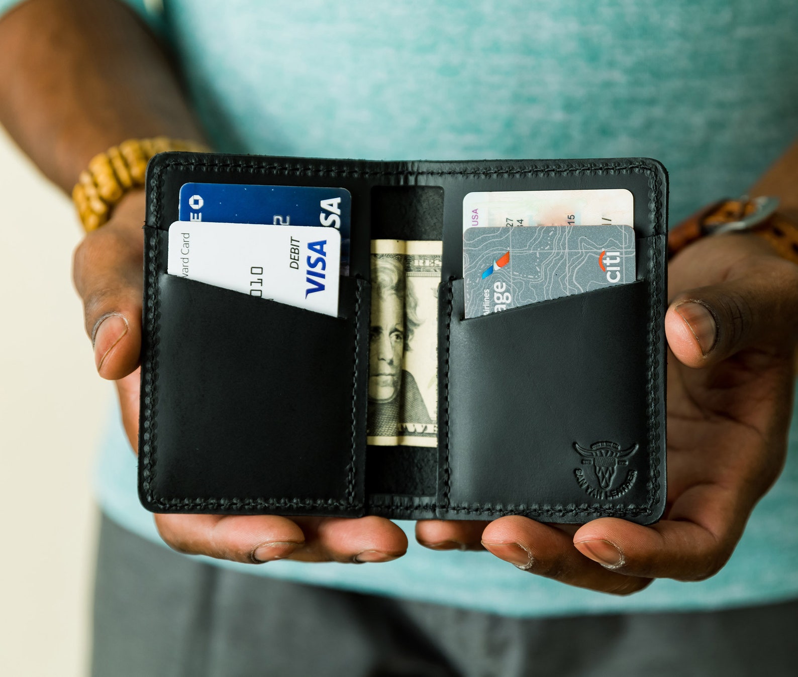 Mens Leather Wallet Gift for Him Personalized Wallet Bifold Etsy