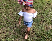Baby girl serape head wrap, serape bow, cinco de mayo headband, fiesta head wrap. Baby girl topknot, Mexican
