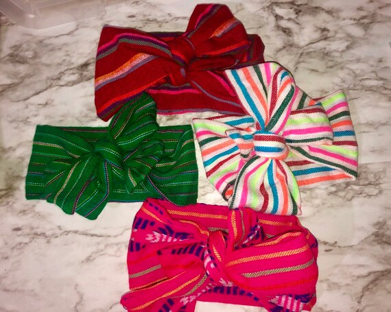 Mexican serape Loteria baby girl headband Hair bow