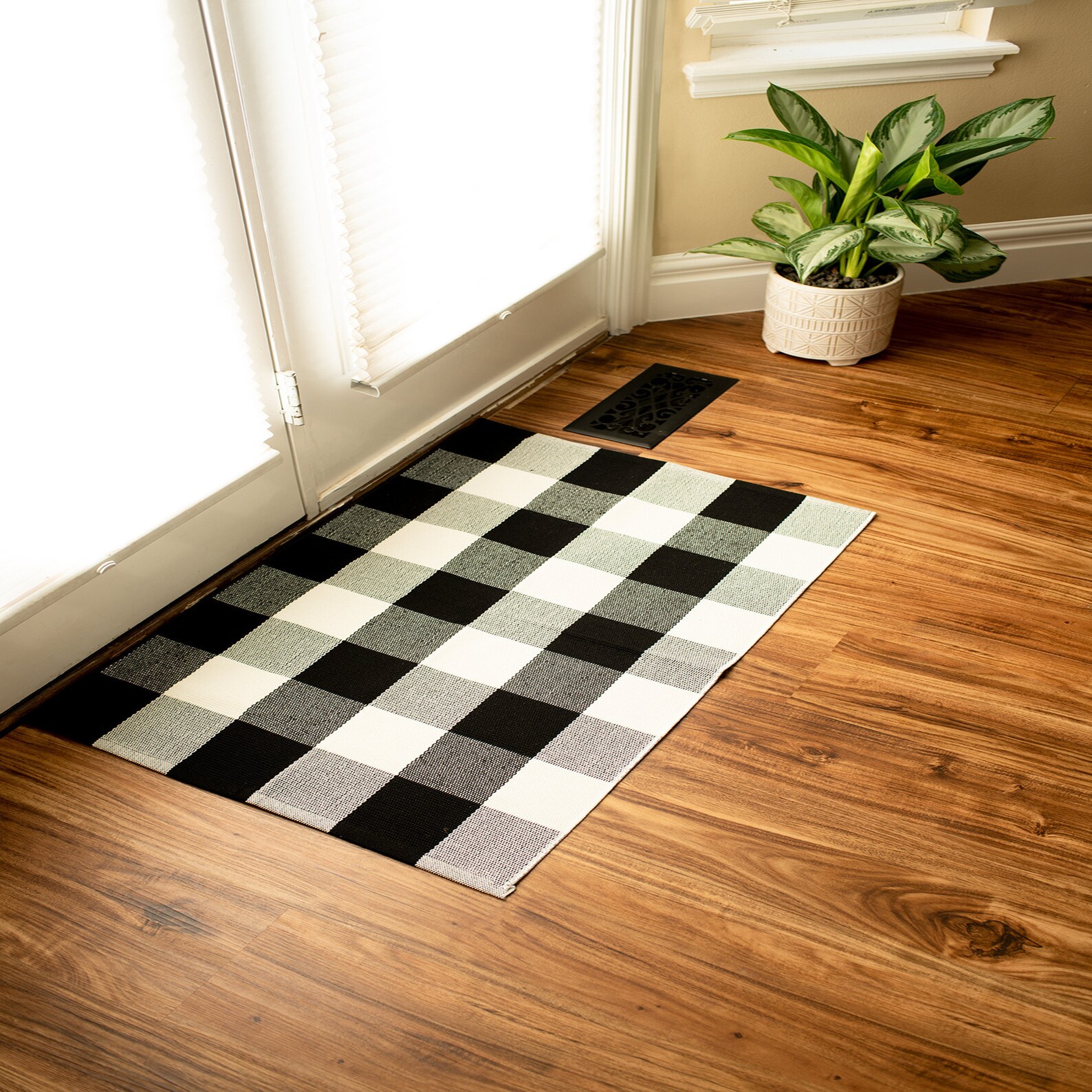Buffalo Plaid Rug Black and White Check Rug Buffalo Plaid Etsy