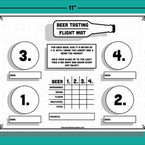 Beer Tasting Flight Mat - Host your own craft beer tasting!