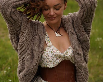 Corsage brown top belt underbust, custom made back lacing corset, plus size corset vintage, renaissance corset belt, cupless corset