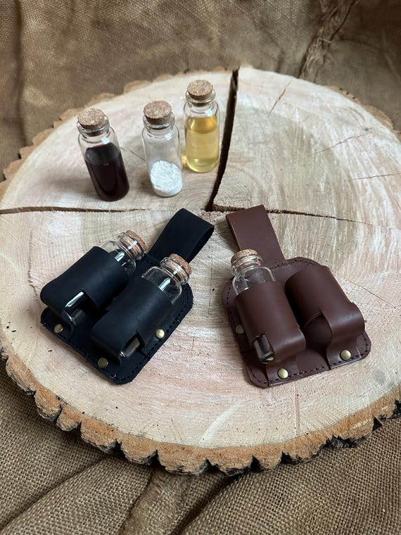 Leather Potion Holder, Alchemist Belt Set - Renaissance  display picture 2