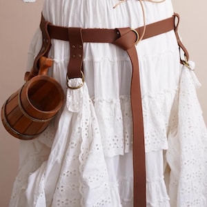 Ren Faire "Basic Essentials" Leather Set - Main Belt, Mug Holder, Double Skirt Hikes - Medieval Accessories - Brown & Black