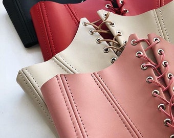 Cintura corsetto in pelle sotto il seno, regalo per il suo vestito, corsetto su misura, corsetto vintage taglie forti, corsetto cosplay, corsetto rinascimentale