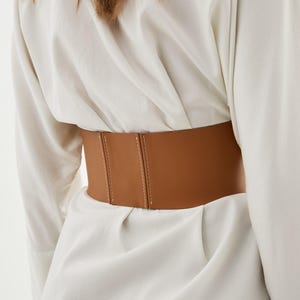 Corset Belt Underbust Waist Cincher Belt Genuine Leather Handcrafted front lacing image 20