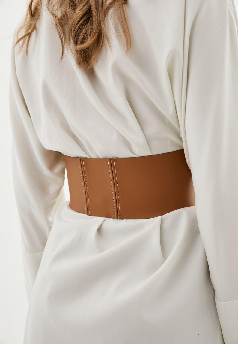 Corset Belt Underbust Waist Cincher Belt Genuine Leather Handcrafted front lacing image 20