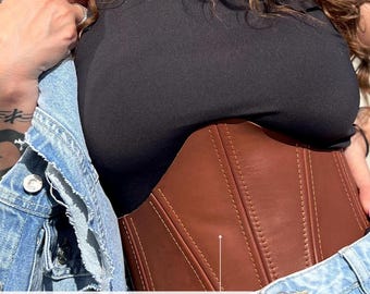 Leather Underbust Corset Belt: Renaissance Faire Costume