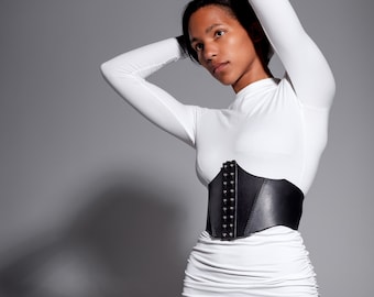 Handmade Genuine Leather Underbust Corset Belt – Custom Renaissance & Edwardian Style Waist Trainer