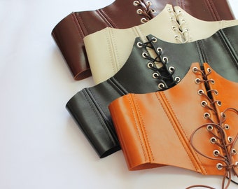 Top corsetto in vera pelle per donna, cintura fatta a mano, taglia unica per cliente