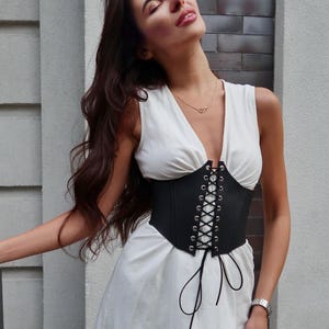 Leather Underbust Corset Belt: Custom Made Individual Plus Size Waist cincher
