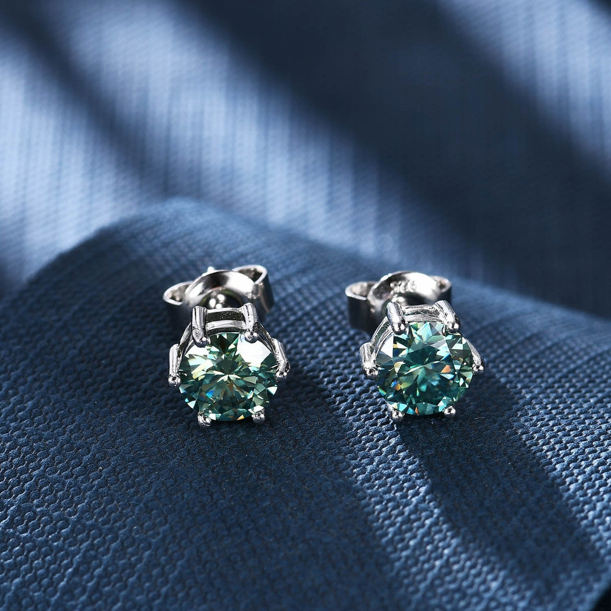 Green moissanite sale earrings