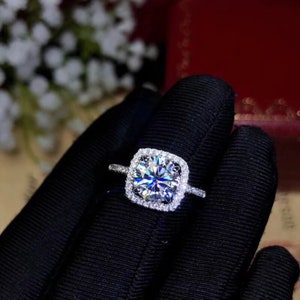 Moissanite Engagement Ring for Women Wedding Band Platinum - Etsy