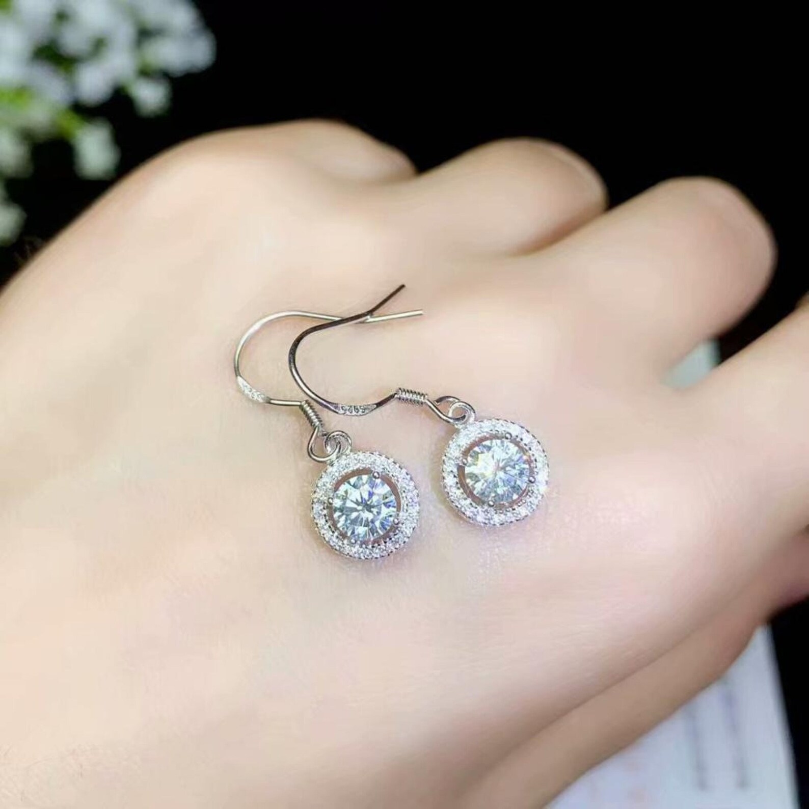 Moissanite drop earrings Clearance