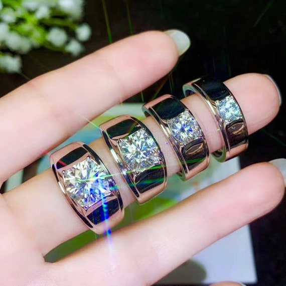 Asscher Cut Mens Solitaire diamond Ring In 950 Platinum | Fascinating  Diamonds