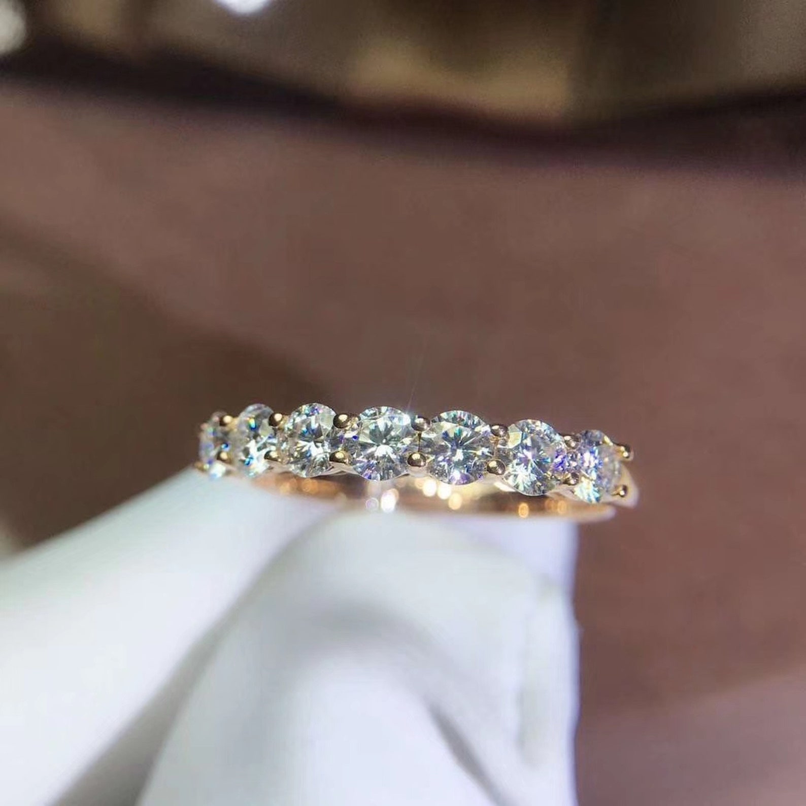 Moissanite Eternity Band Engagement Ring for Women Wedding | Etsy