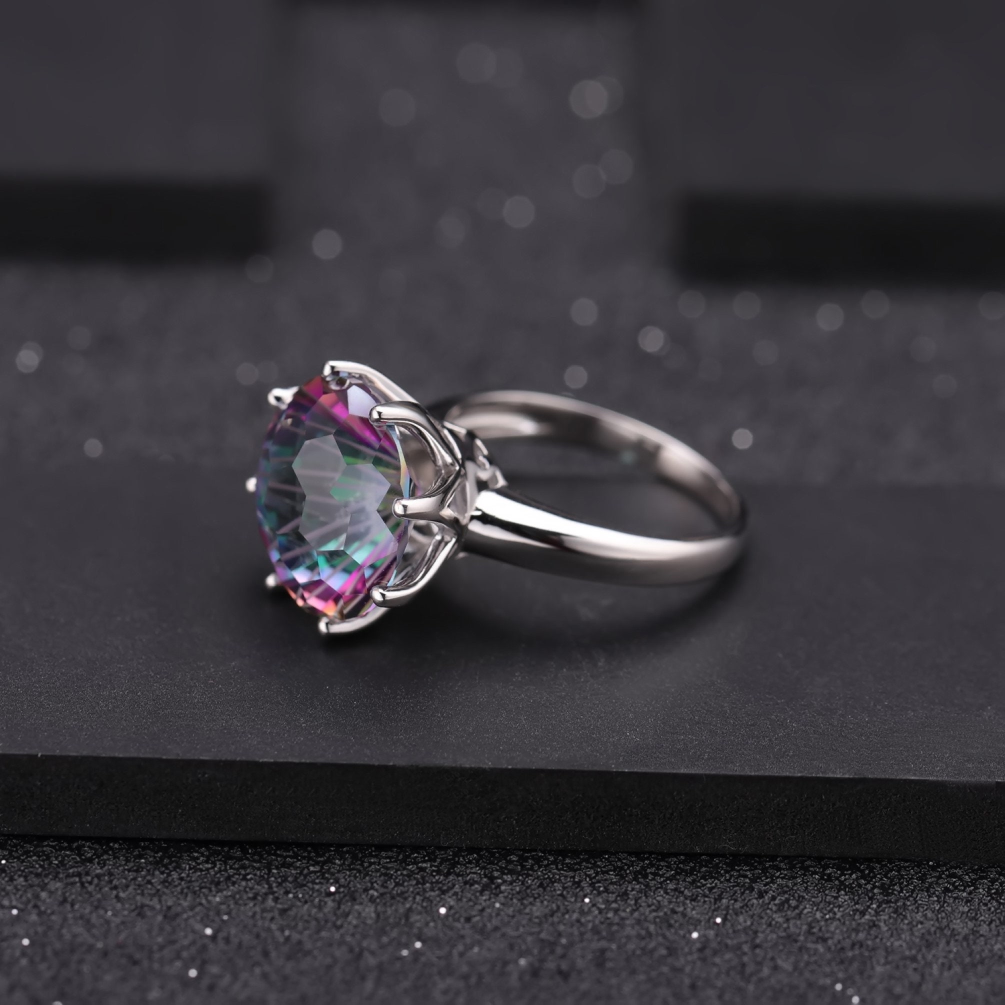 Sterling Silver - Mystic Topaz Pear Shaped Dangle Earrings - GLE-Good